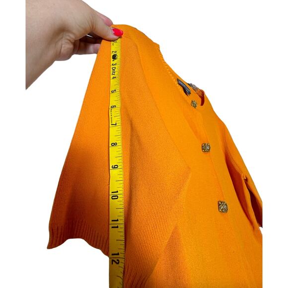 Vintage EUC Josephine Chaus Orange Snap Front Jewel Sparkly Buttons Golden Girls - Picture 11 of 16